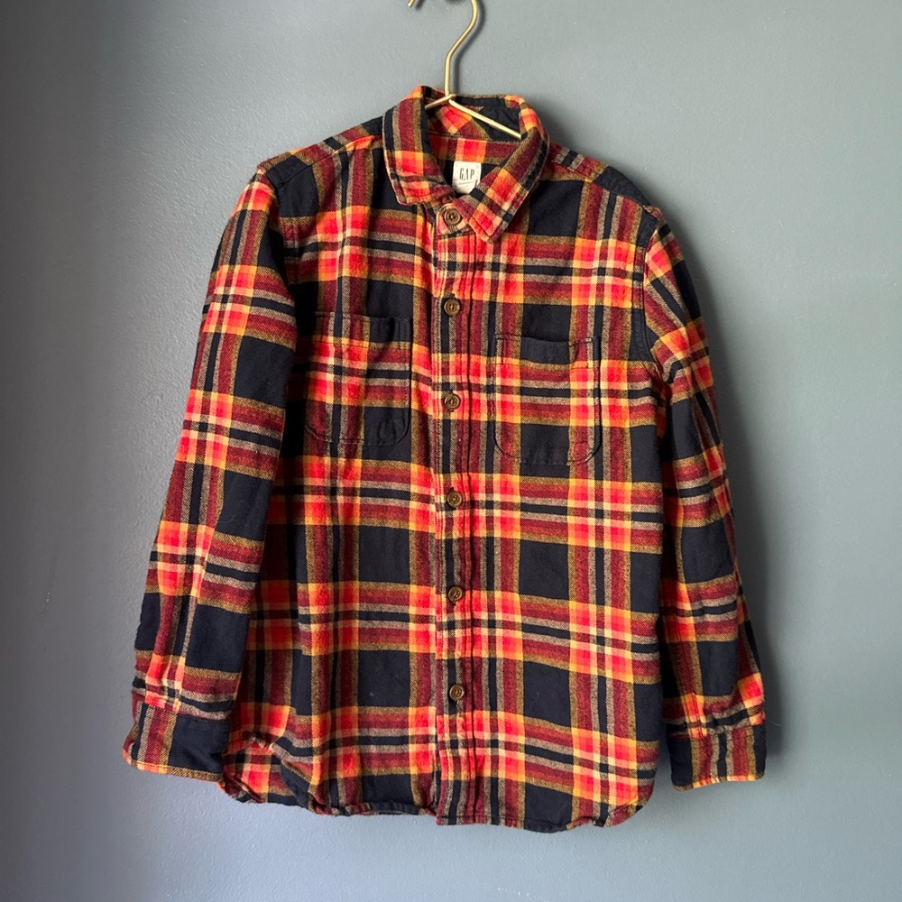 Gap navy‎ and orange flannel